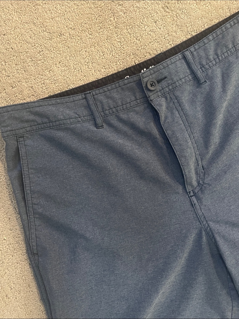 Goodfellow sz 34 waist Men's Blue Casual Stretch Chino Shorts athletic dri fit - Picture 2 of 4